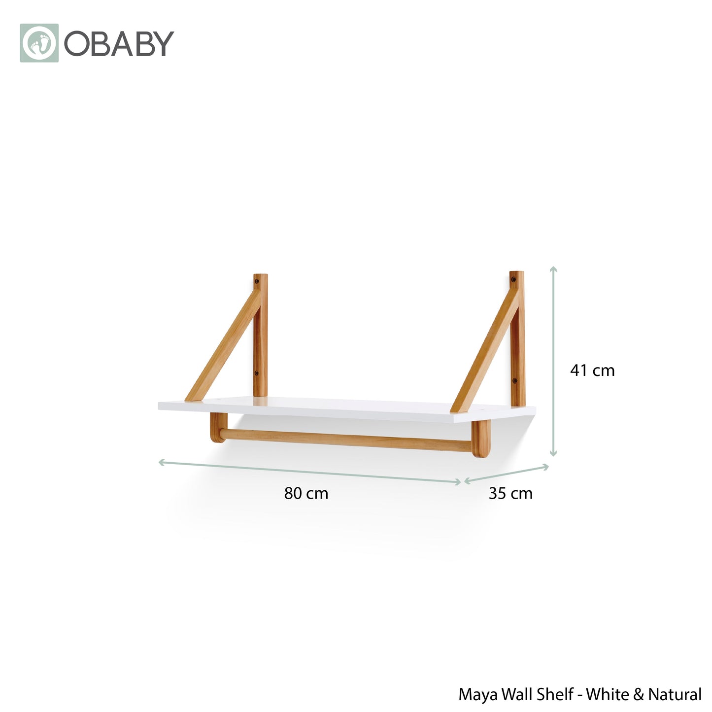 Maya Shelf - White with Natural