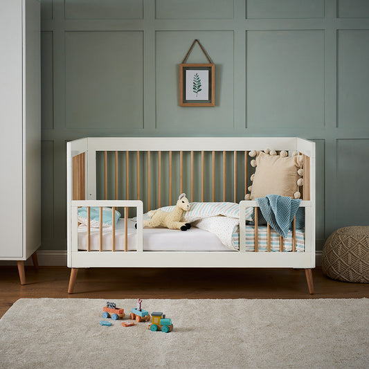 Maya Cot Bed - White With Natural