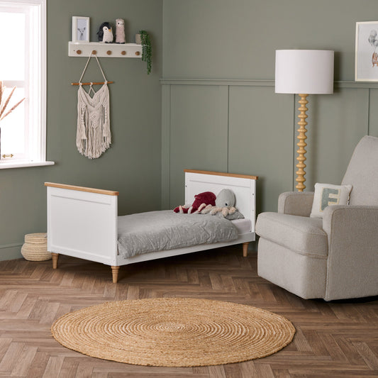 Orla Cot Bed - White with Oak
