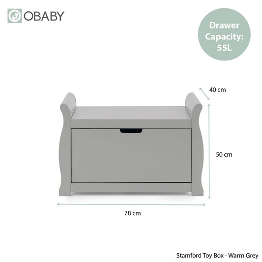 Stamford Sleigh Toy Box - Warm Grey