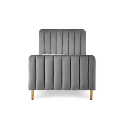 Gatsby Single Bed - Velvet Grey