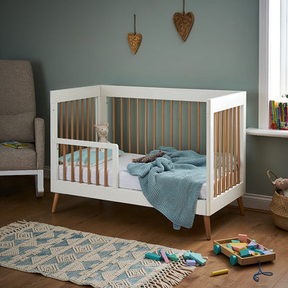 Maya Mini Cot Bed - White With Natural
