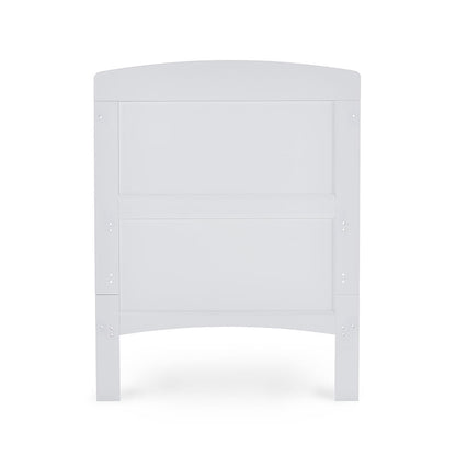 Grace Cot Bed, Cot Top Changer + Fibre Mattress - White