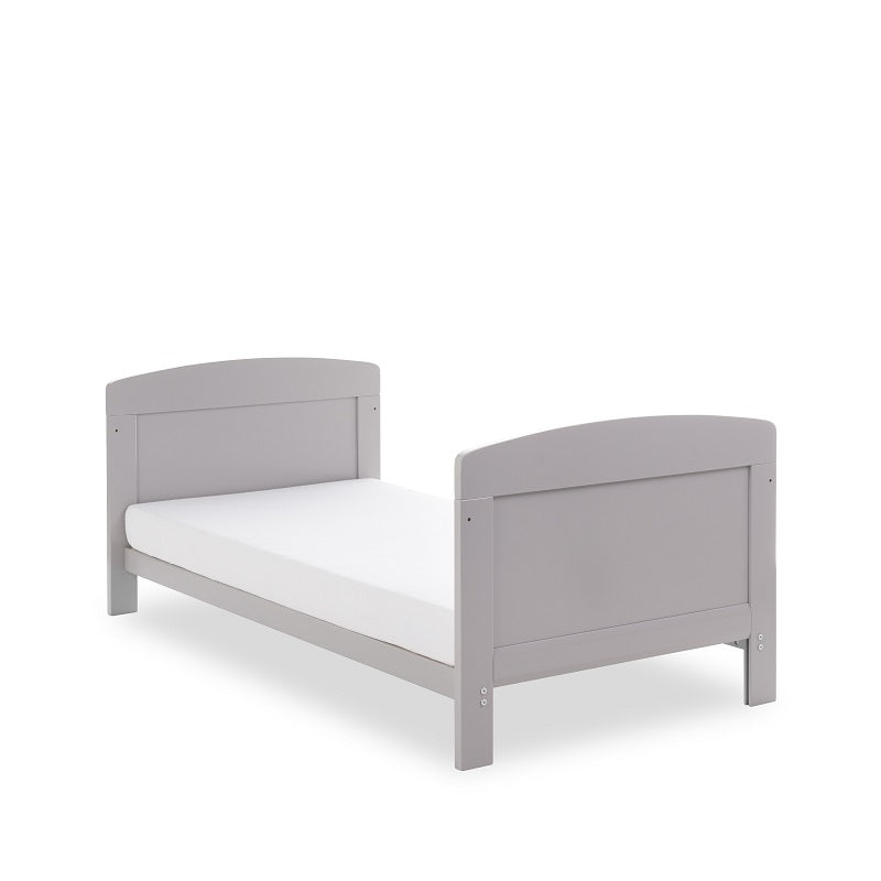 Grace Cot Bed, Cot Top Changer + Fibre Mattress - Warm Grey