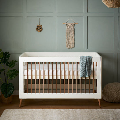 Maya Cot Bed - White With Natural