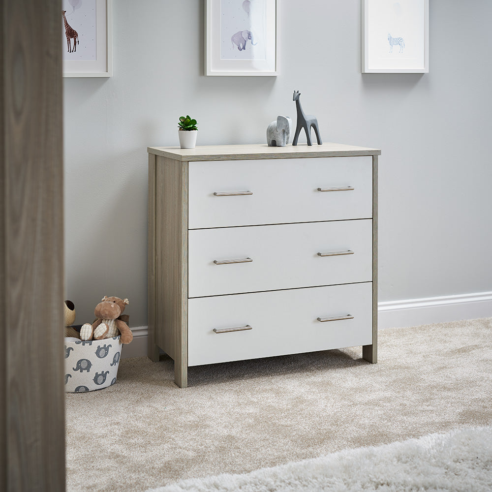 Nika Changing Unit - Grey Wash & White