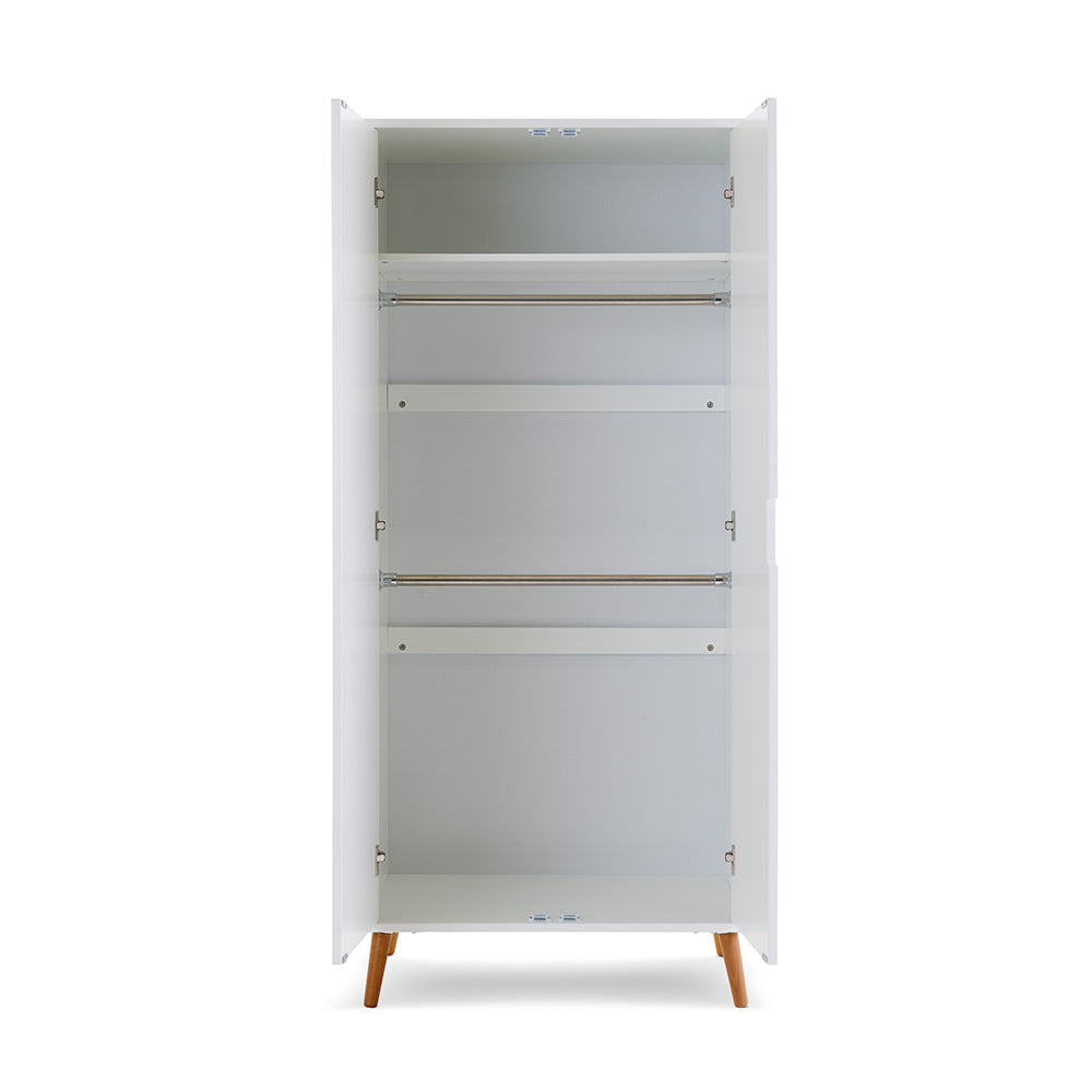 Maya Double Wardrobe - White With Natural