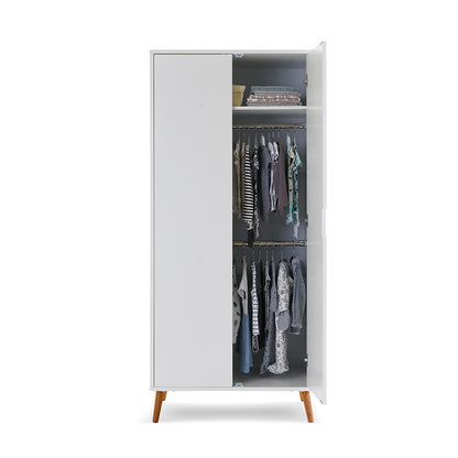 Maya Double Wardrobe - White With Natural