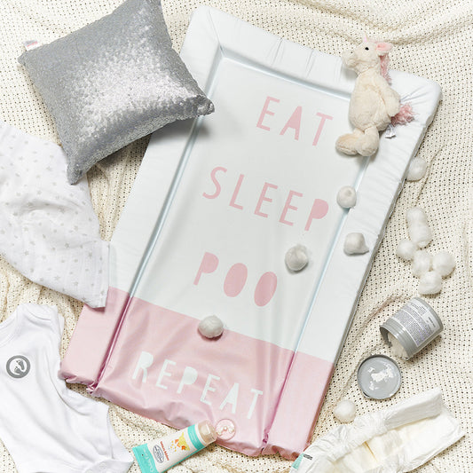 Changing Mat - Eat Sleep Repeat - Pink