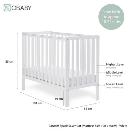 Bantam Space Saver Cot - White