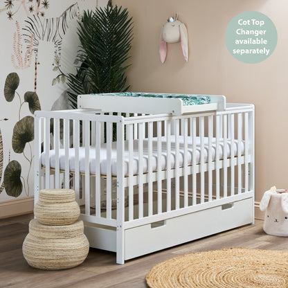 Bantam Cot Bed, Under Drawer + Fibre Mattress - White