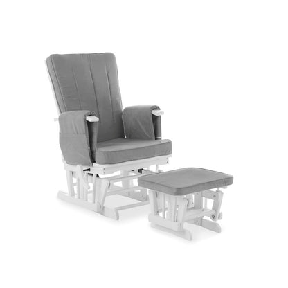 Deluxe Reclining Glider Chair & Stool - Grey