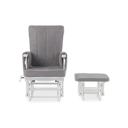 Deluxe Reclining Glider Chair & Stool - Grey