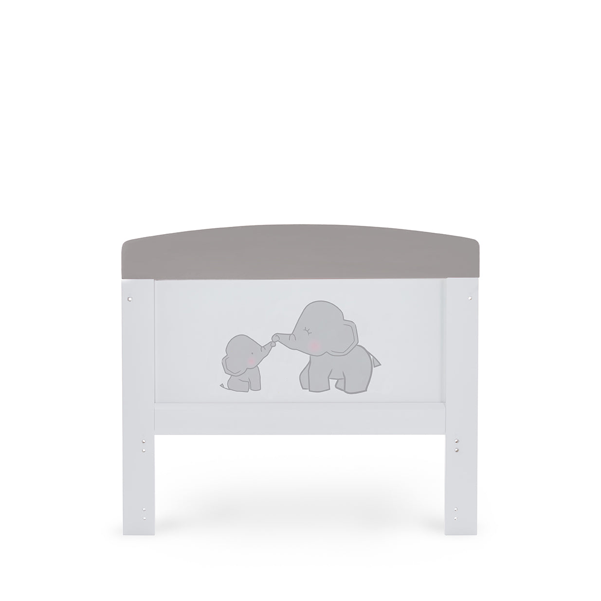Grace Inspire Cot Bed & Fibre Mattress -  Me & Mini Me Elephants - Grey