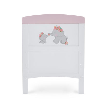 Grace Inspire Cot Bed & Underdrawer - Me & Mini Me Elephants - Pink