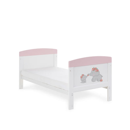 Grace Inspire Cot Bed & Underdrawer - Me & Mini Me Elephants - Pink