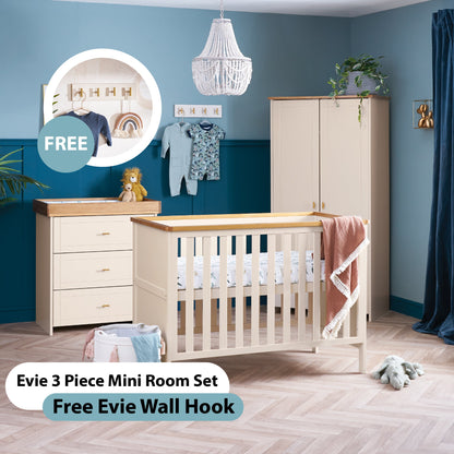 Evie Mini 3 Piece Room Set - Cashmere - with Free Evie Wall Hook