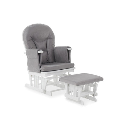 Reclining Glider Chair & Stool - Grey