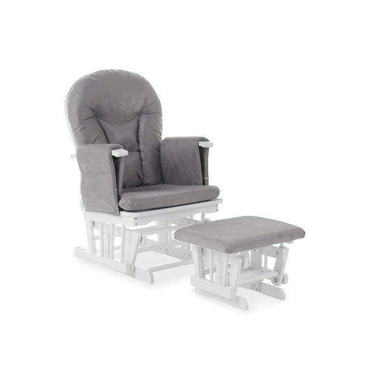 Reclining Glider Chair & Stool - Grey
