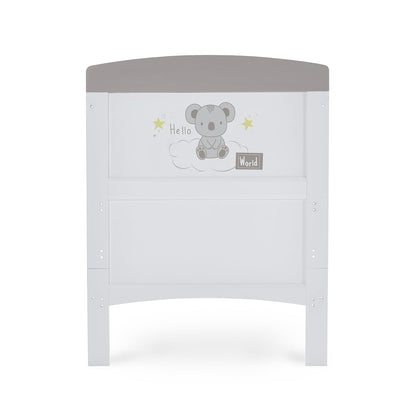 Grace Inspire Cot Bed & Fibre Mattress - Hello World Koala - Grey
