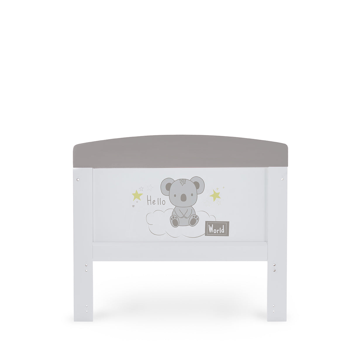 Grace Inspire Cot Bed & Fibre Mattress - Hello World Koala - Grey