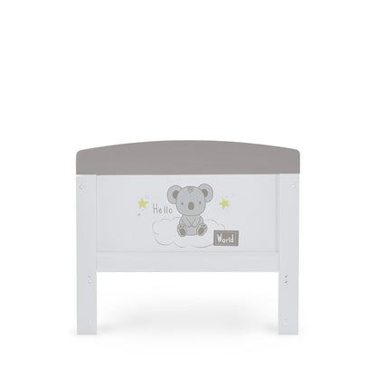 Grace Inspire Cot Bed & Fibre Mattress - Hello World Koala - Grey