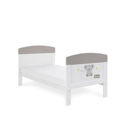Grace Inspire Cot Bed & Fibre Mattress - Hello World Koala - Grey