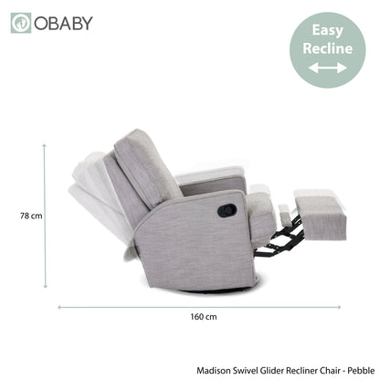 Madison Swivel Glider Recliner Chair - Pebble