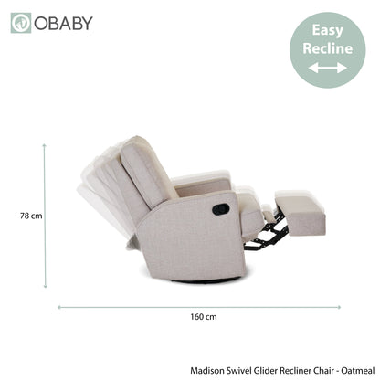 Madison Swivel Glider Recliner Chair - Oatmeal
