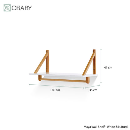 Maya Shelf - White with Natural