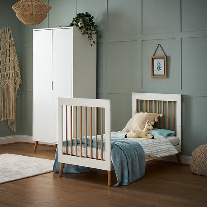 Maya Cot Bed - White With Natural
