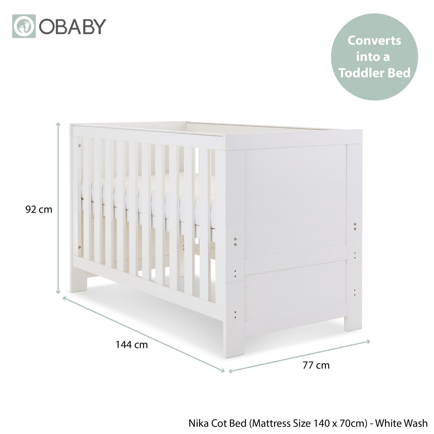 Nika 2 Piece Room Set - White Wash