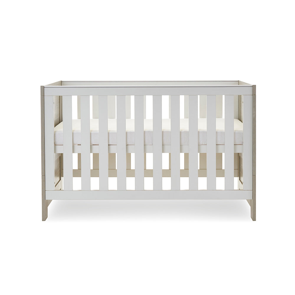 Nika Mini Cot Bed - Grey Wash & White