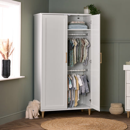 Orla Wardrobe - White with Oak