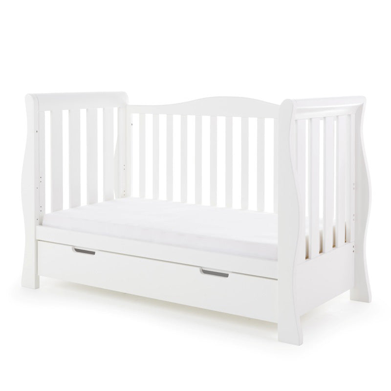 Stamford Luxe Sleigh Cot Bed - White