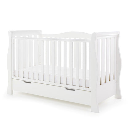 Stamford Luxe Sleigh Cot Bed - White