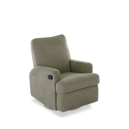 Madison Swivel Glider Recliner Chair - Teddy Fabric Olive