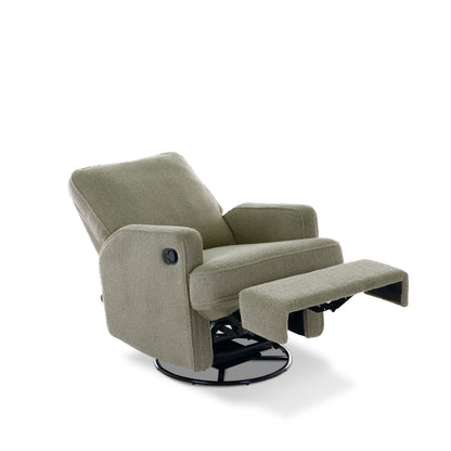 Madison Swivel Glider Recliner Chair - Teddy Fabric Olive