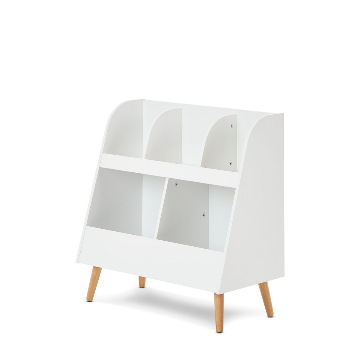 Maya Bookcase/Toy Storage - White With Natural
