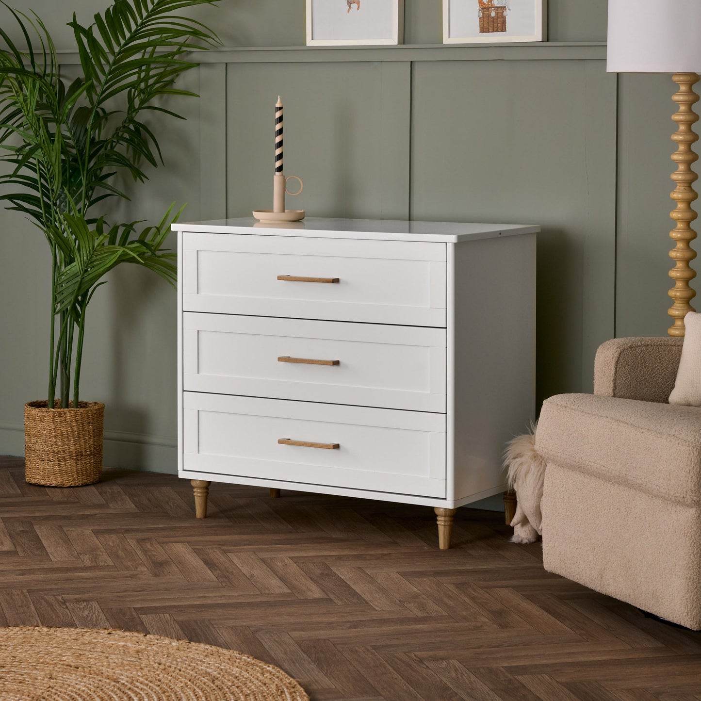 Orla Changing Unit - White with Oak