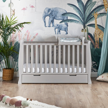 Stamford Sleigh Cot Top Changer - Warm Grey