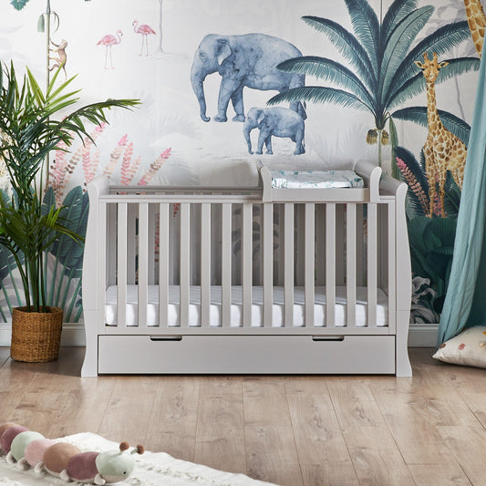 Stamford Sleigh Cot Top Changer - Warm Grey