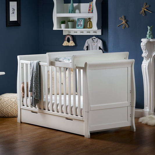 Stamford Sleigh Cot Top Changer - White