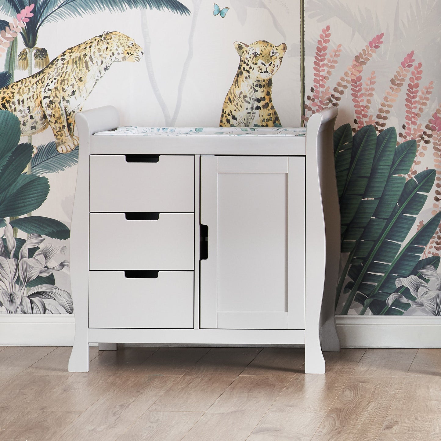 Stamford Sleigh Closed Changing Unit - Warm Grey