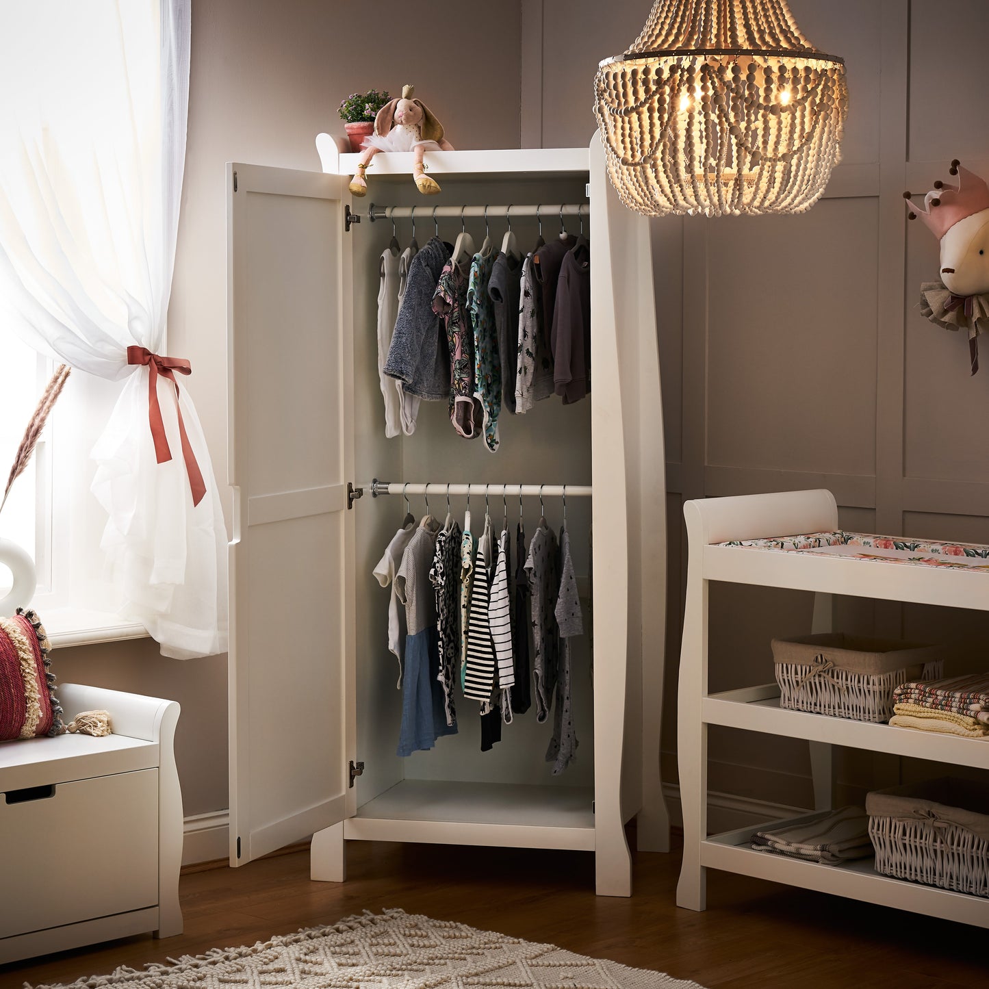 Stamford Sleigh Single Wardrobe - White