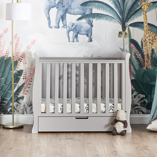 Stamford Space Saver Sleigh Cot - Warm Grey