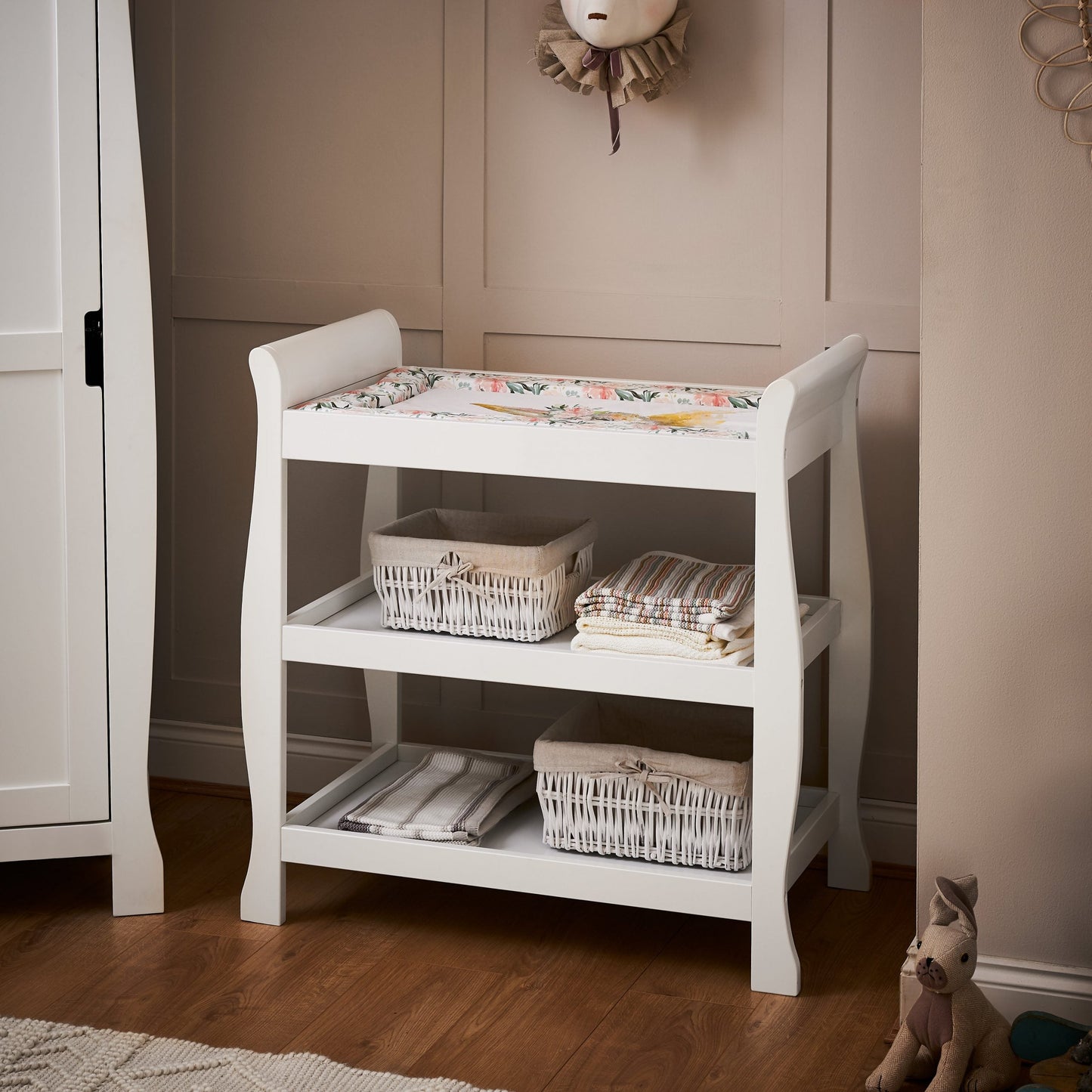 Stamford Sleigh Open Changing Unit - White