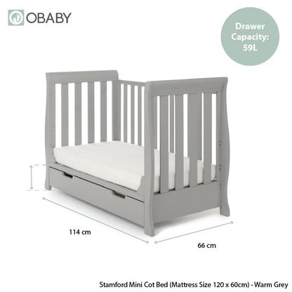 Stamford Mini Sleigh 3 Piece Room Set - Warm Grey