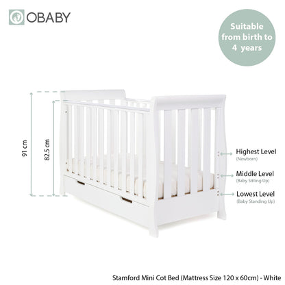 Stamford Mini Sleigh 2 Piece Room Set - White