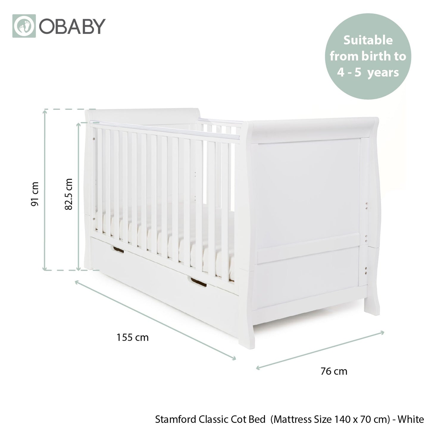 Stamford Classic Sleigh 2 Piece Room Set - White